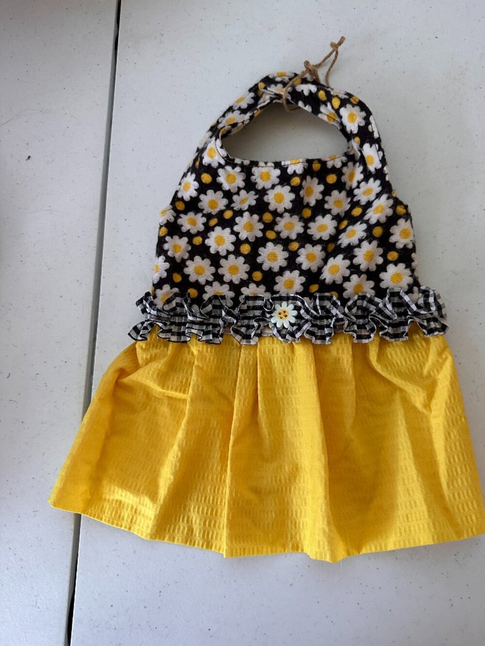 Yellow & Black Dog Dress Size Small by Lulu Belle’s Closet – Adorable Pet Outfit